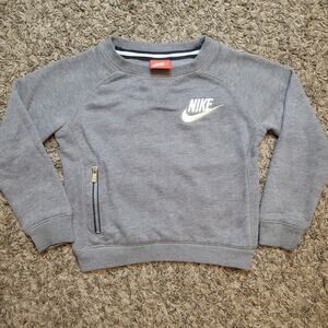 NIKE Gray Crewneck Sweatshirt Size 3T Boys Toddler Swoosh Zip Pocket